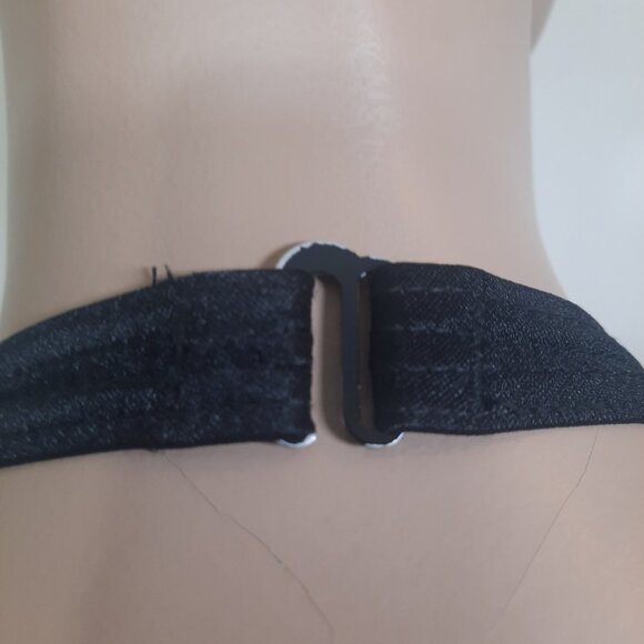 Vintage 90s High Cut Bikini Set Size XS Hot Pink Purple Black 2 Piece Halter - Picture 7 of 12